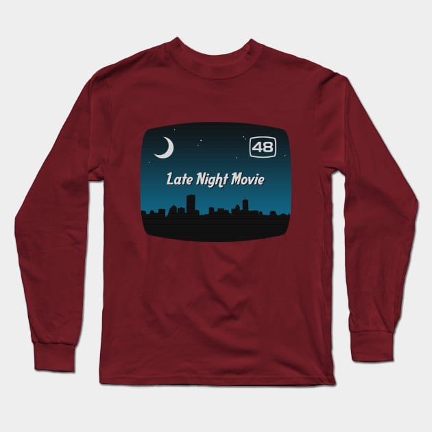 Late Night Movie Long Sleeve T-Shirt by GloopTrekker